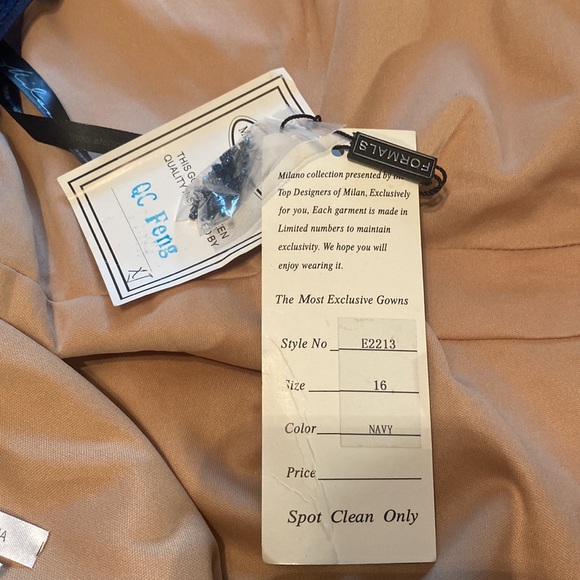 NWT ladies size 16 Navy beaded midi dress by Milano Formals - Picture 8 of 10